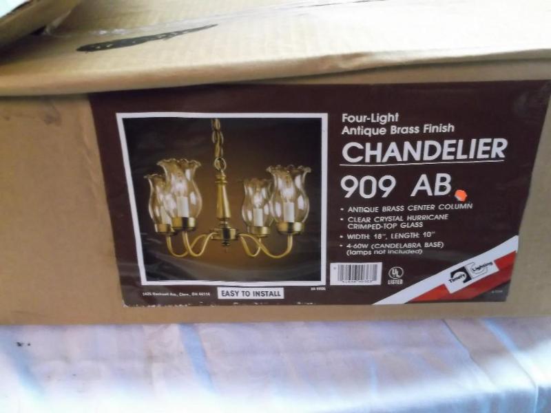 Four-Light Antique Brass Finish Cha...