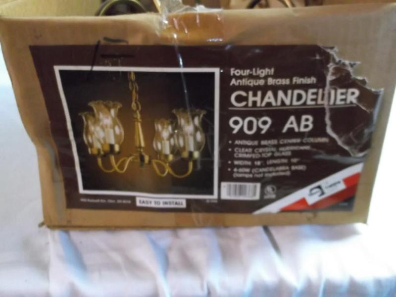 Four -Light Antique Brass Finish Ch...