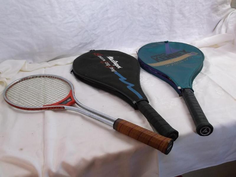 3 Tennis Rackets 2 with cases very ...