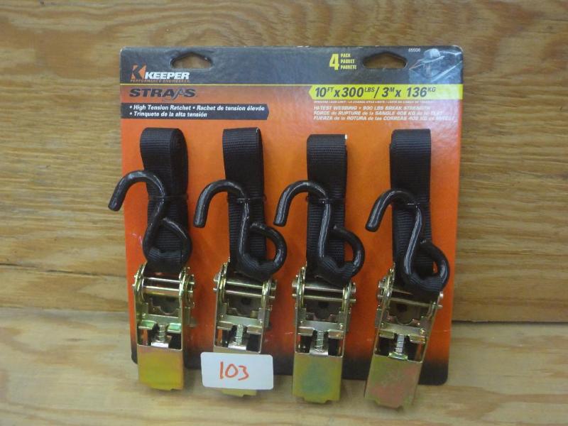 New 4-Pack Keeper 10ft 300# Straps...