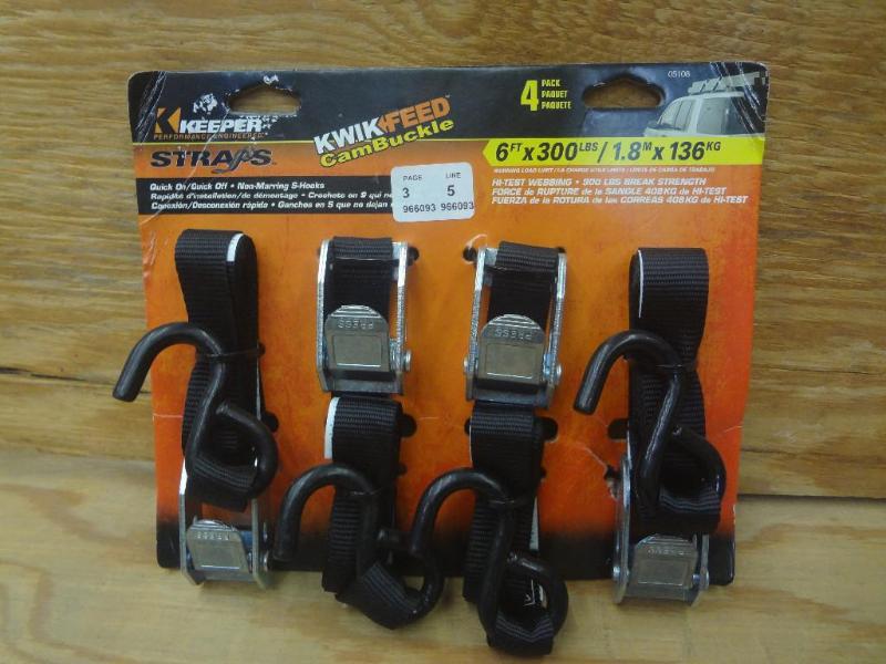 New 4-Pack Keeper 6ft 300# Straps...