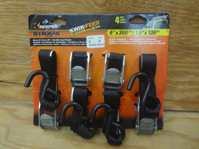 New 4-Pack Keeper 6ft 300# Straps...