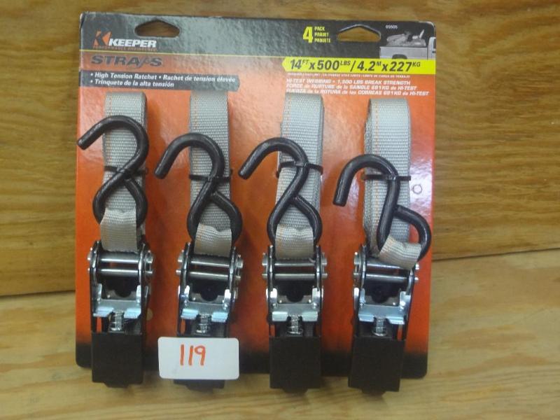 New Keeper 4-Pack 14ft 500# Ratchet...