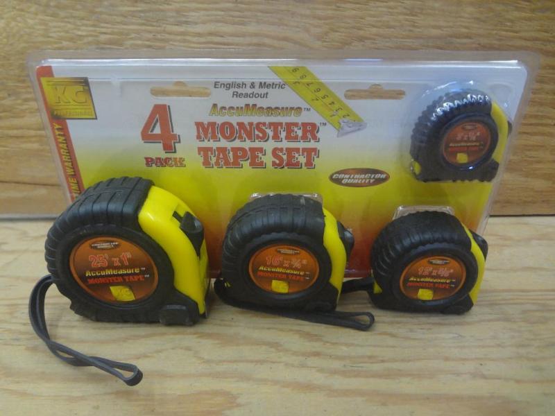 New 4-Pack Of Monster Tape Measures...