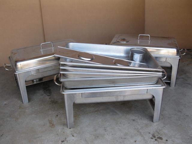 lot 10 image: 3 commercial stainless steel buffet...