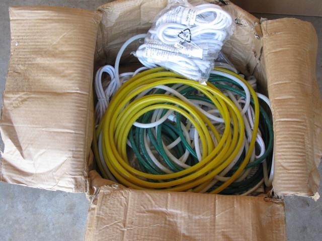 lot 22 image: Box of rope lighting and power cord...