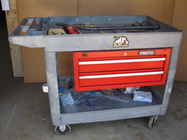 lot 37 image: Tool cart with tool box attached, m...