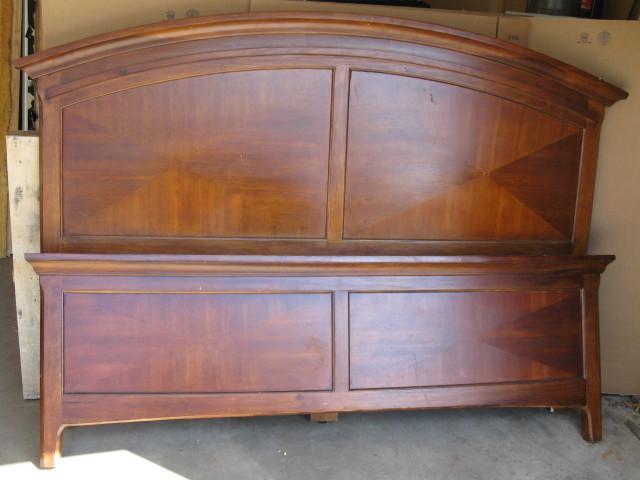lot 51 image: King size bed frame head board and ...
