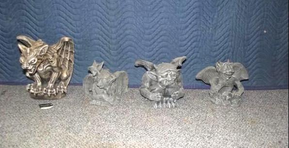 (4) Stone Gargoyle Style Figurines ...