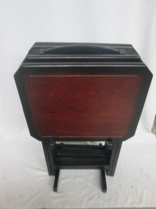 lot 19 image: Camden Black Cherry Trey Set   Incl...