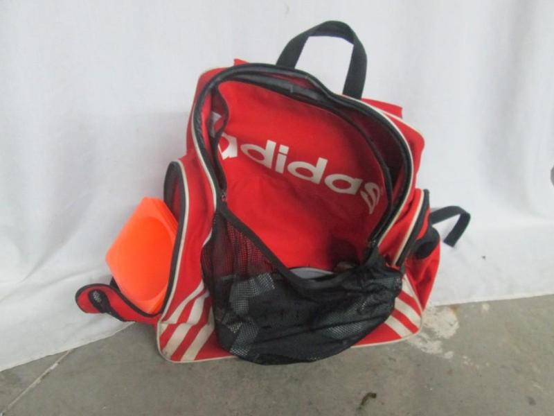 lot 26 image: Soccer Equipment  Red Adidas soccer...