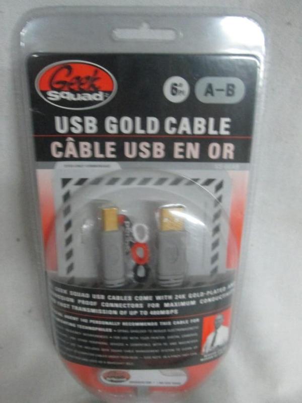 lot 28 image: Geek Squad USB Gold Cable  6 PI A-...