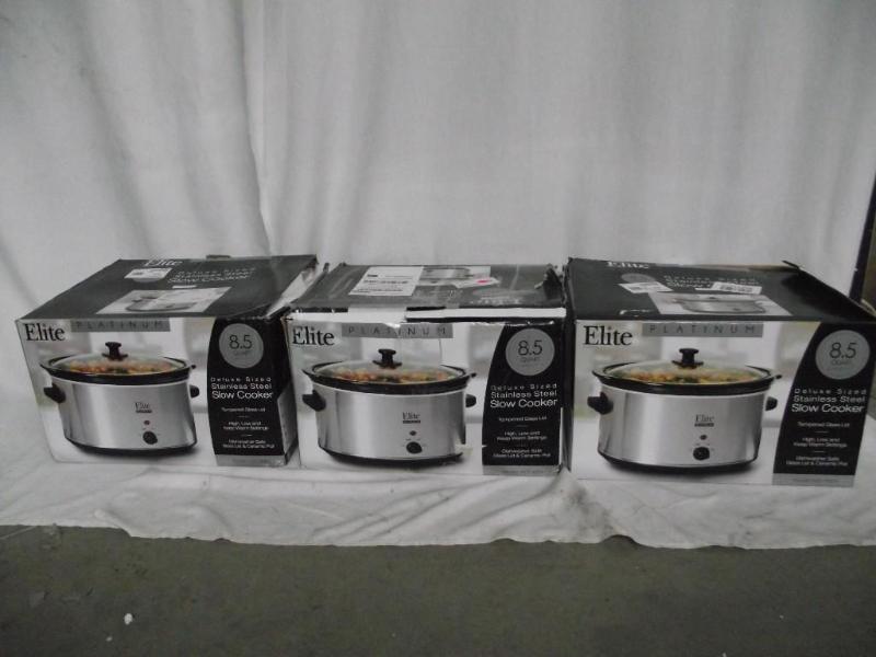 lot 33 image: (3) - Elite Platinum 8.5 qt. Slow C...