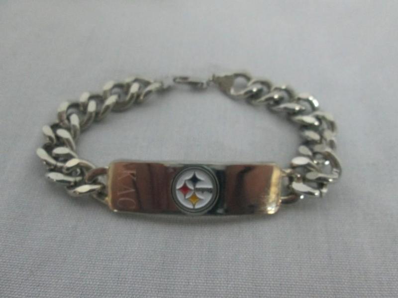 lot 48 image: Steelers Personalized ID Braclet A ...