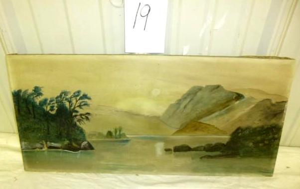 lot 19 image: MountainLake Theme on Canvas 26&qu...