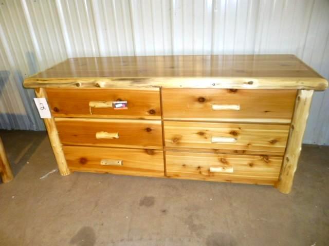 lot 2 image: CedarLog 6 Drawer Dresser Brand Ne...