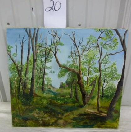 lot 20 image: WoodsForest Theme Painted on Canva...