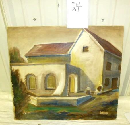 lot 24 image: Home Theme on Canvas 20" x 18&...