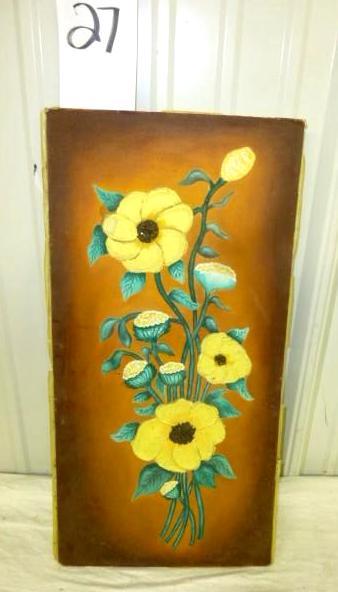 lot 27 image: Floral Theme on Canvas 24" x 1...