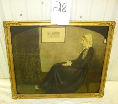 lot 28 image: Whistlers Mother 22" x 18"...