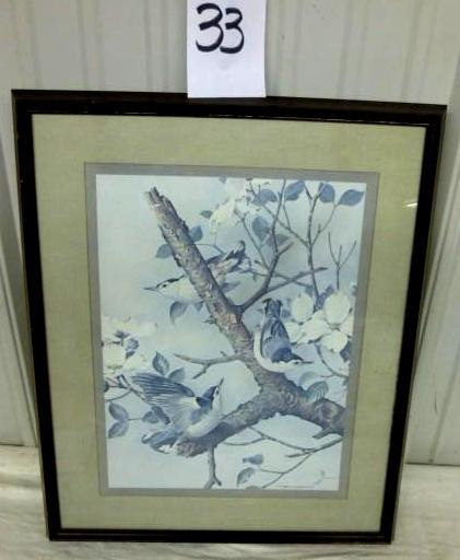lot 33 image: Blue Bird Theme 20" x 24"...