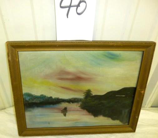 lot 40 image: LH Thompson Sailboat 15" x 12&...