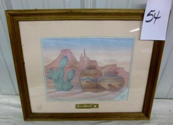 lot 54 image: Desert Theme 23" x 19"...