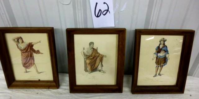 lot 62 image: Set of  - 3 RomanFrench Theme...