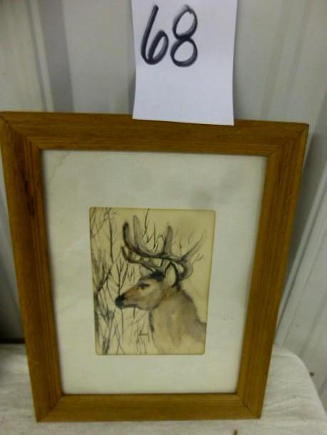 lot 68 image: Whitetail Buck 11" x 14"...