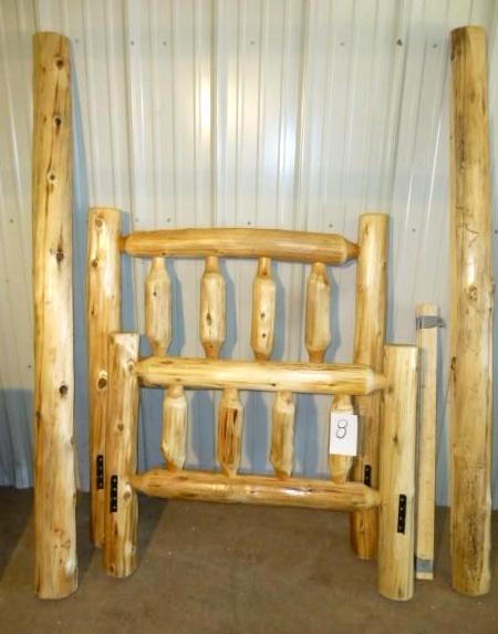 lot 8 image: Single CedarLog Bed Set Consisting...
