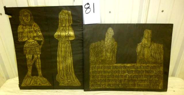 lot 81 image: Set of 2 Gold on Black Ancient Writ...