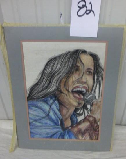 lot 82 image: Female Singer Caricature 16" x...