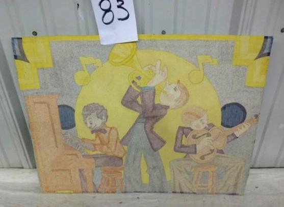 lot 83 image: Musical Trio Color SketchingDrawin...