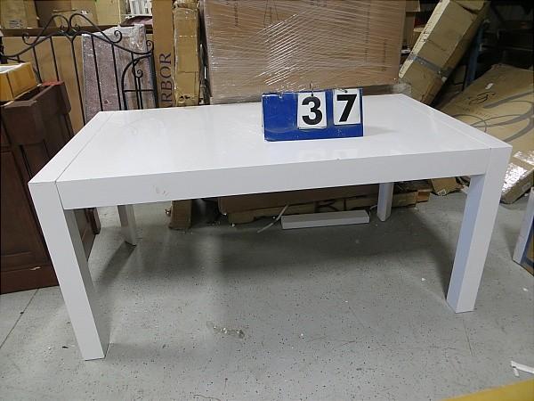 Euro Style White Lacquer Dining Tab...