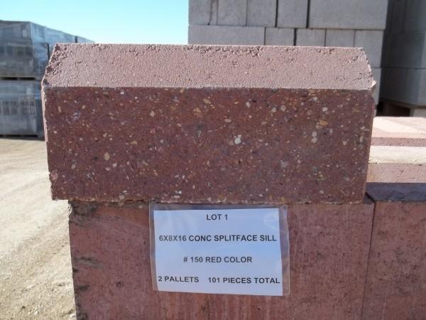 6x8x16 CONC SPLITFACE SILL #150 RED...