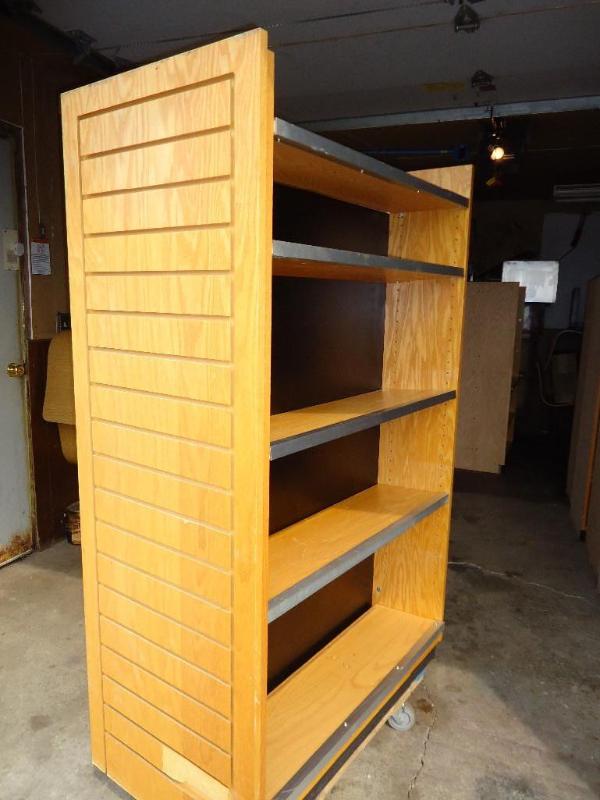 lot 90 image: Wood shelf. Double sided. Condition...