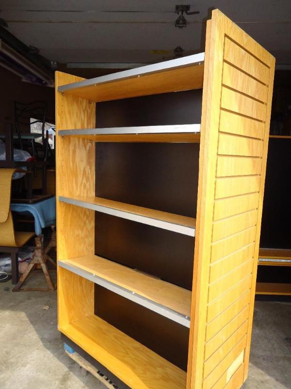 lot 93 image: Wood shelf. Double sided. Condition...