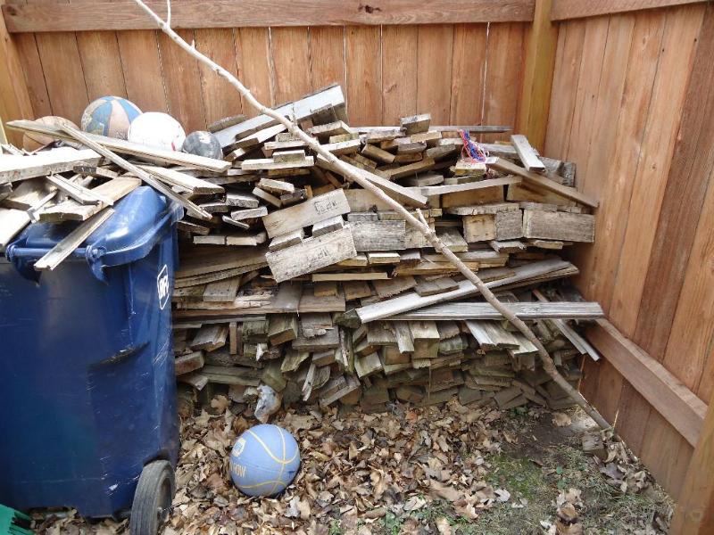lot 98 image: Big pile of dry wood. From a fence....