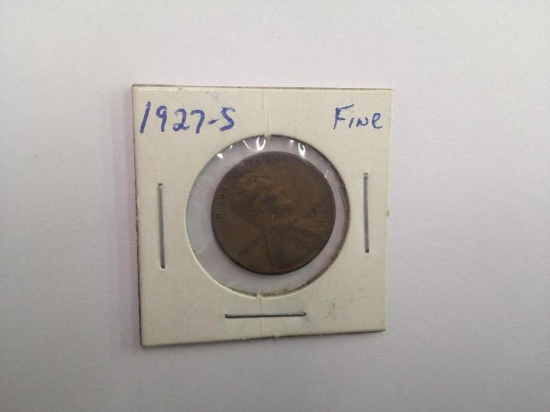 1927-S Lincoln Wheat Cent Grade Fin...