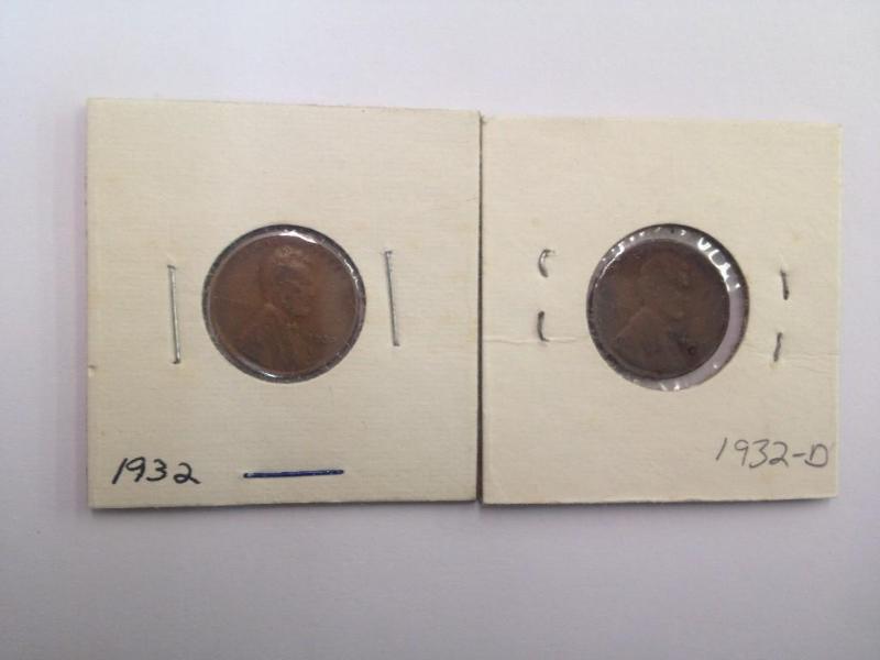(2) Lincoln Wheat Cents 1932-P 1932...