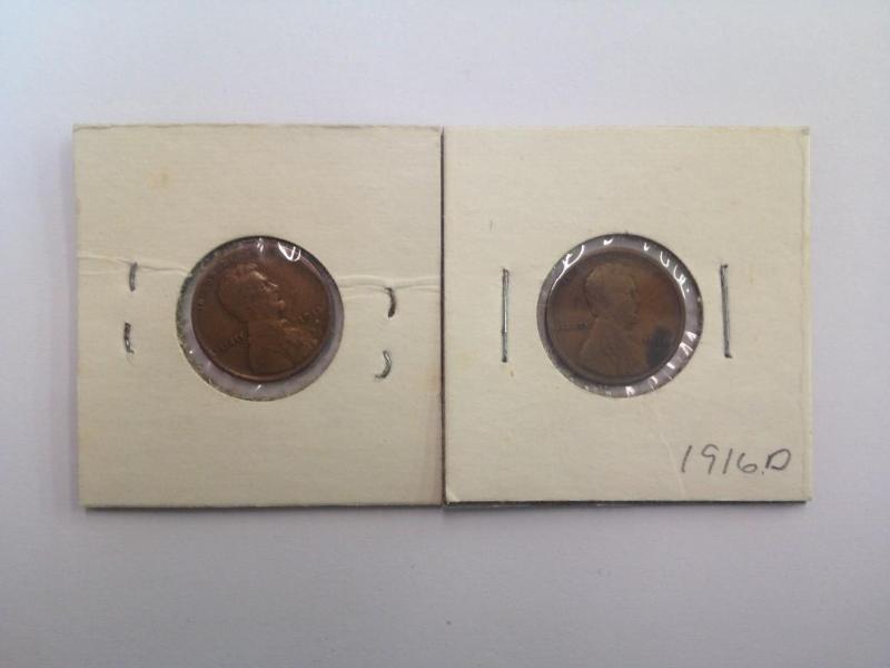 (2) Lincoln Wheat Cents 1915-D 1916...