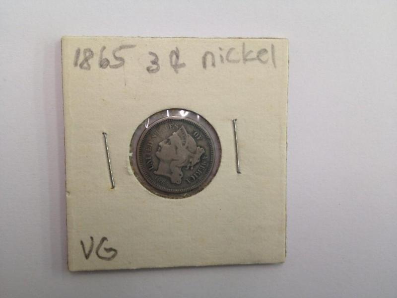 1865 3 Cent Nickel Grad VG  This It...
