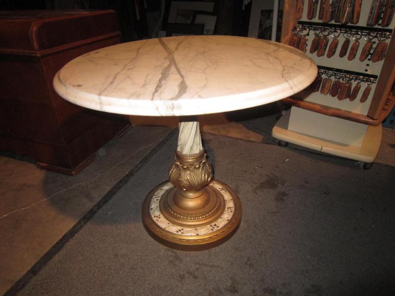 24&quot Marble Top End Table Hand ...