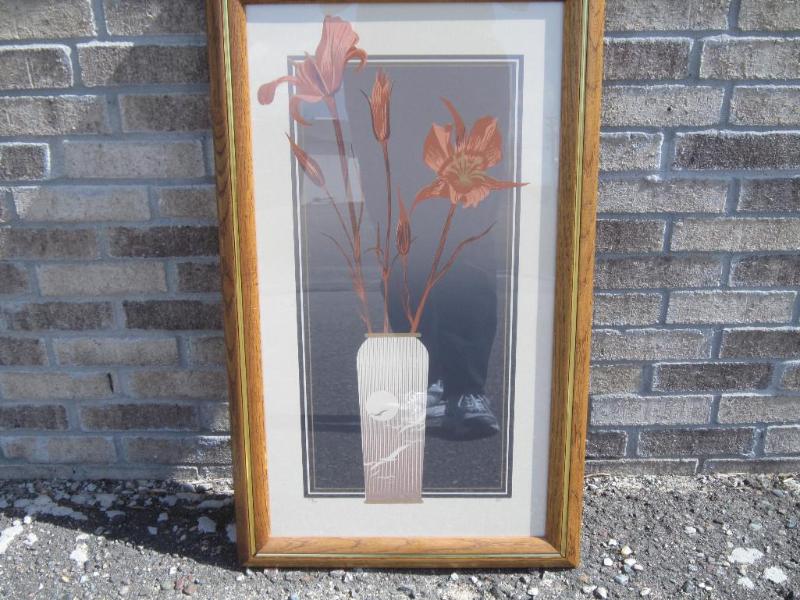 Floral Picture with Oak Frame 20 x ...