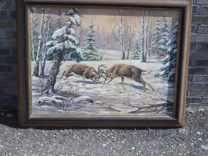 Deer Painting- Fighting Stags 35 x ...