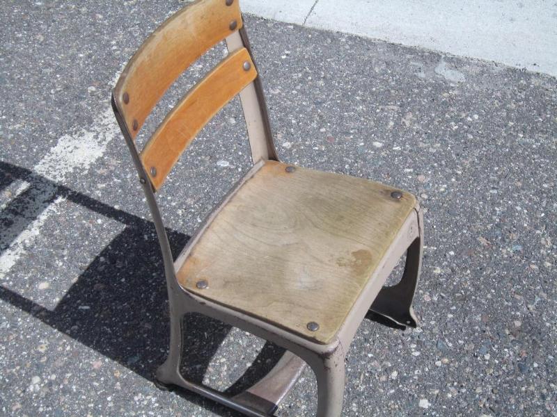 Childs School Chair Wood and Metal...