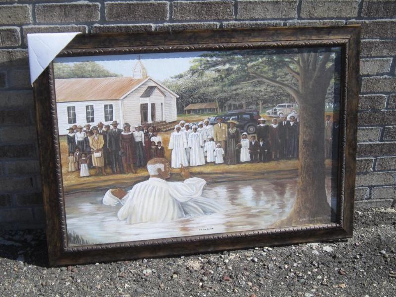 OLD TIME BAPTISM PICTURE 41 x 29...