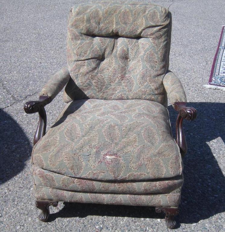 Clawfoot and Arms Parlor Chair- tap...