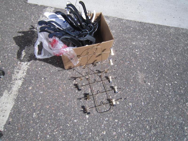 Box of hangers Includes pants or sk...