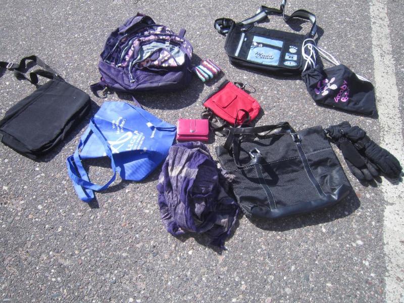 Box of Misc Bags wallet scarf etc...
